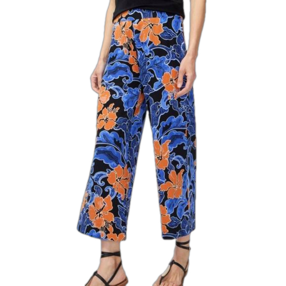 Chicos Travelers Wide Leg Palazzo Floral Slinky pants sz 1 NWT